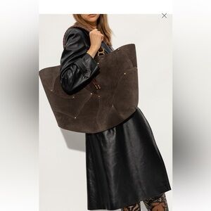 Chloe Brown Suede Tote Bag